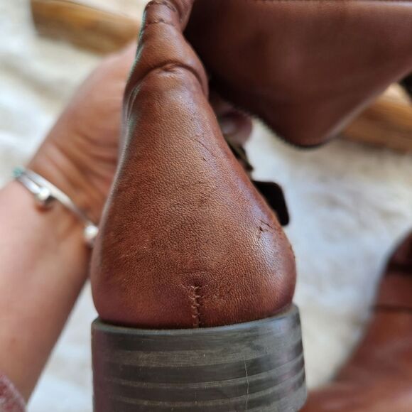 Aldos brown leather riding boots - Picture 8 of 16